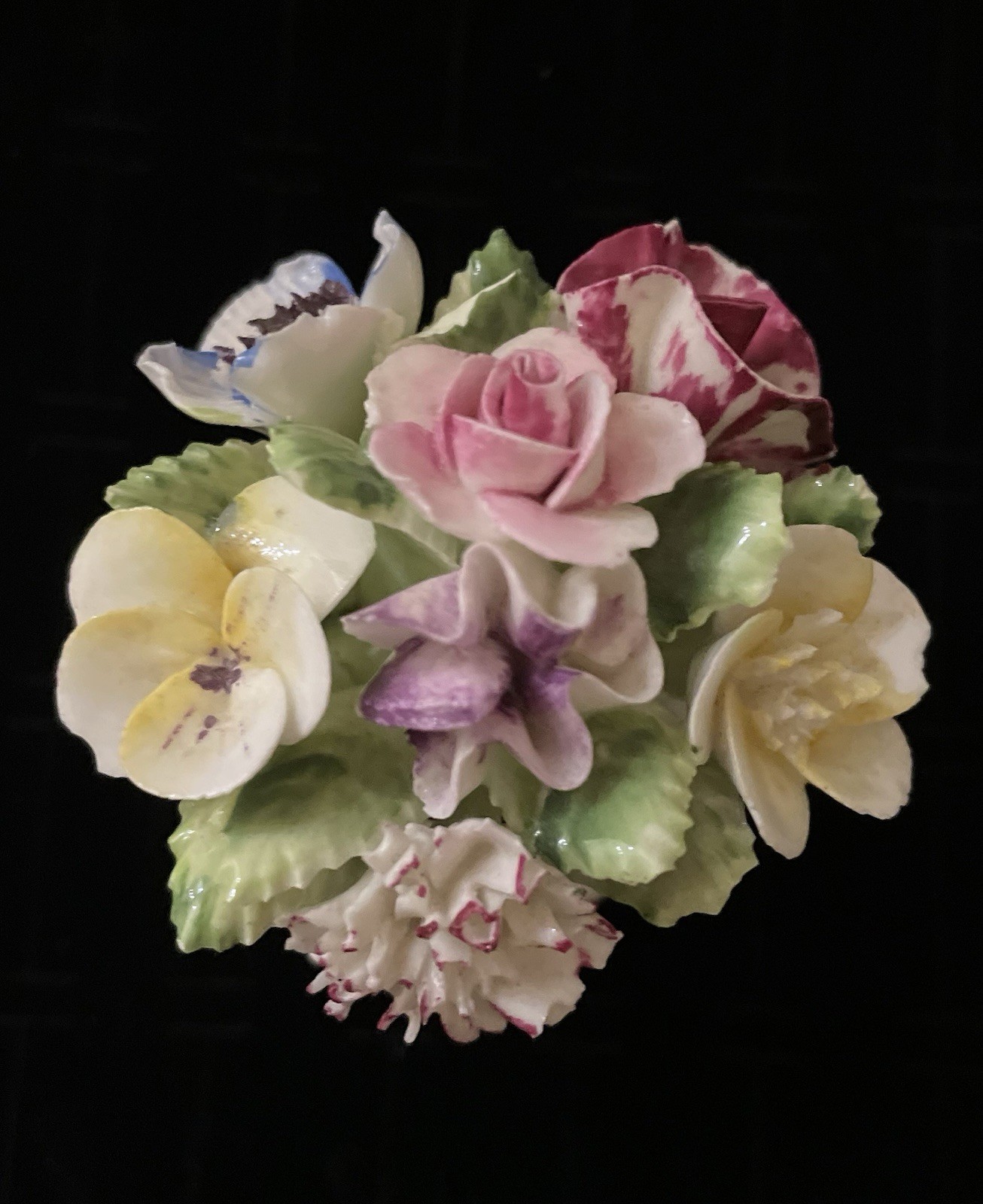 Royal Adderley Fine Bone China Flower Pot W/ Bouquet Early 60s Vintage Delicate