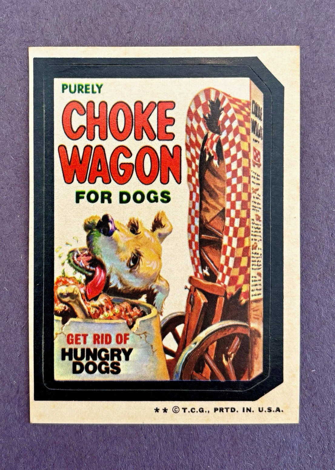 1974 Topps Wacky Packages 4th series CHOKE WAGON sticker 1974 Topps Wacky Packages 4th series CHOKE WAGON sticker