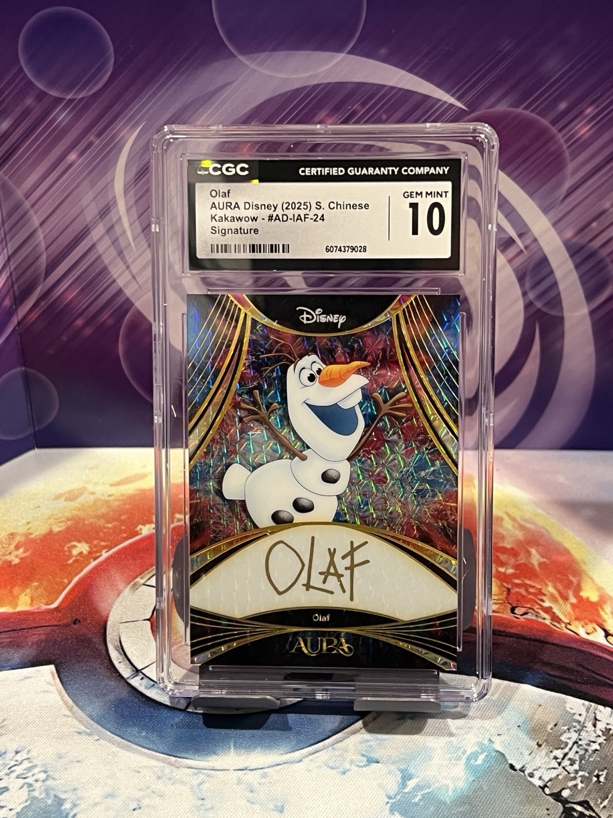 CGC Gem Mint 10 Kakawow Aura Disney Olaf Auto 32 of 50 CGC Gem Mint 10 Kakawow Aura Disney Olaf Auto 32 of 50