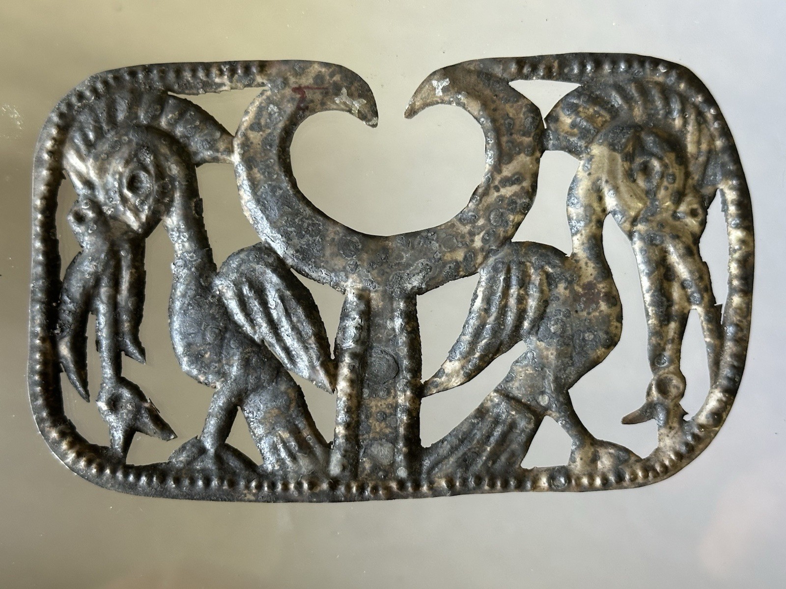 INCREDIBLE PRE-COLUMBIAN SILVER BIRD EFFIGY NOSE RING PENDANT GORGET PERU, COA INCREDIBLE PRE-COLUMBIAN SILVER BIRD EFFIGY NOSE RING PENDANT GORGET PERU, COA
