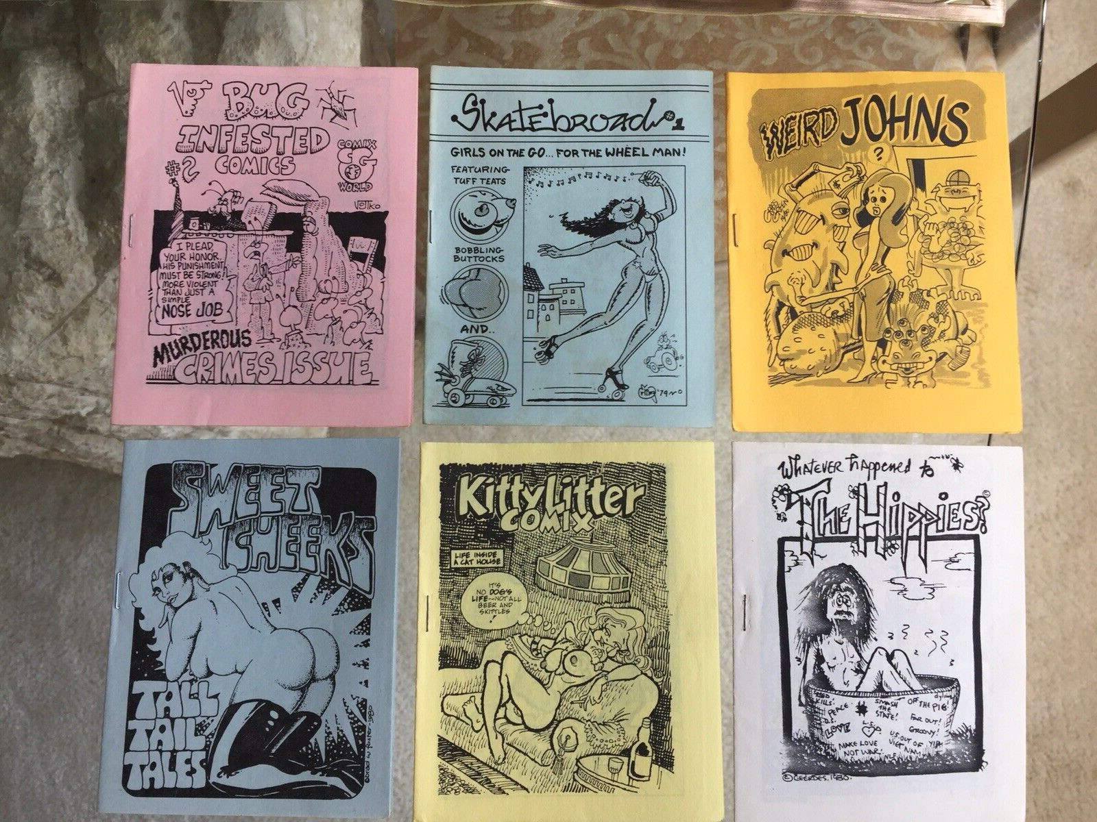 underground comix Set Vintage 80’s Six Pieces underground comix Set Vintage 80’s Six Pieces
