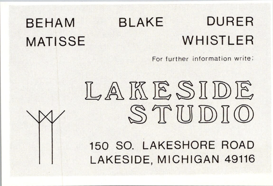 Lakeside Studio Beham Matisse Lakeside MI 1975 Ad TAK5-M11 Lakeside Studio Beham Matisse Lakeside MI 1975 Ad TAK5-M11