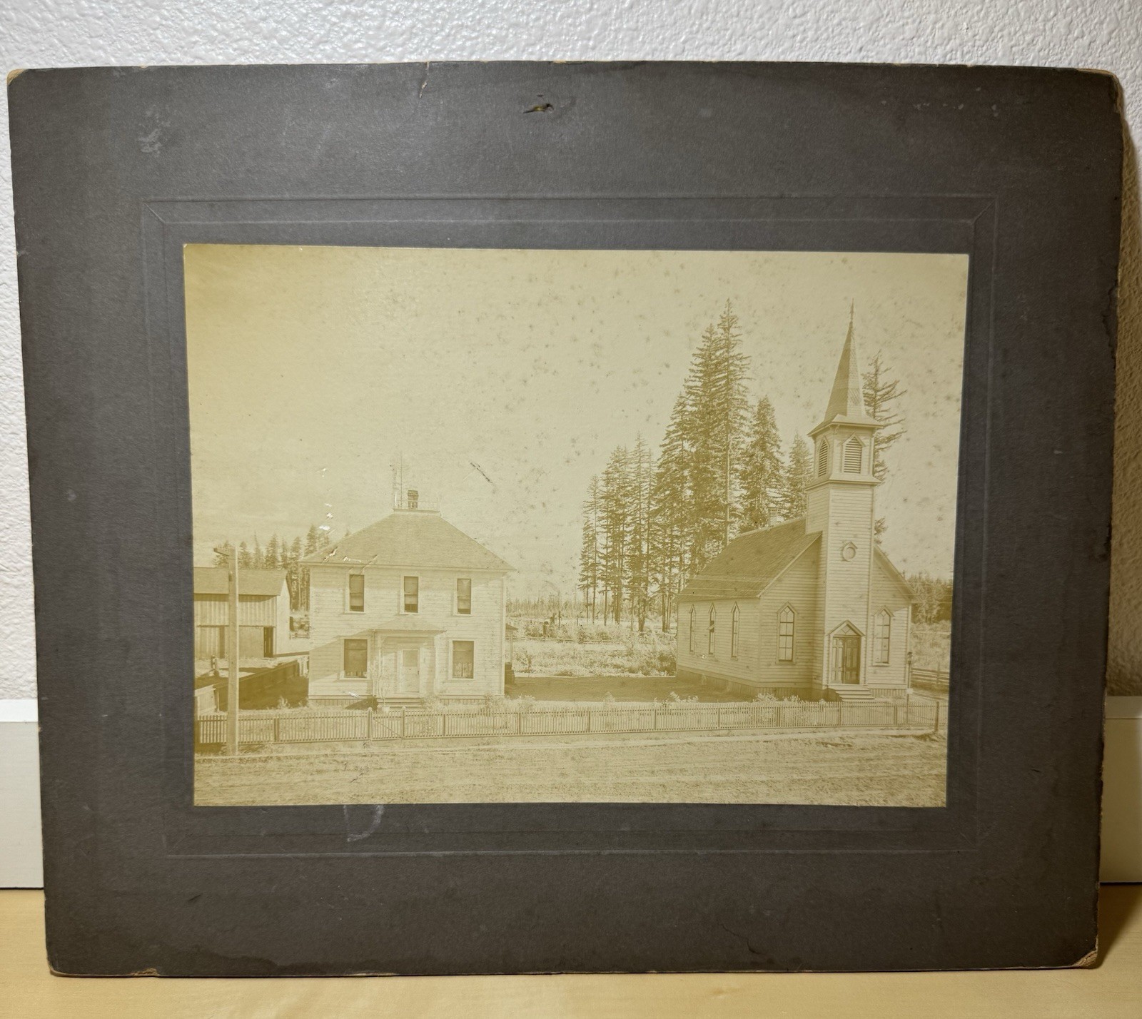 Vintage 10x12 Cabinet Card Photo Canby Evangelical Church Canby OR Photograph