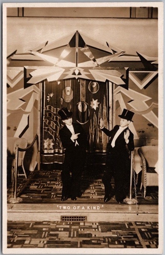 c1930s VAUDEVILLE / Theatre Ad Real Photo RPPC Postcard 