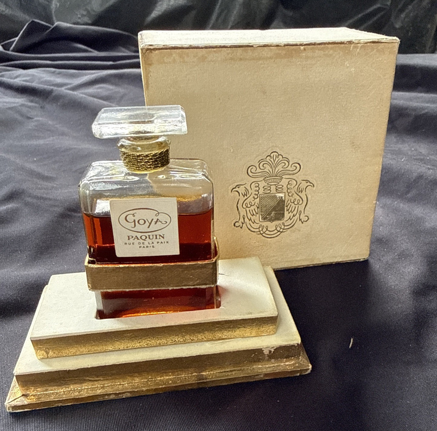 Vintage Jeanne Paquin Goya Rue De La Paix Paris French Perfume-Circa 1945 Unopen