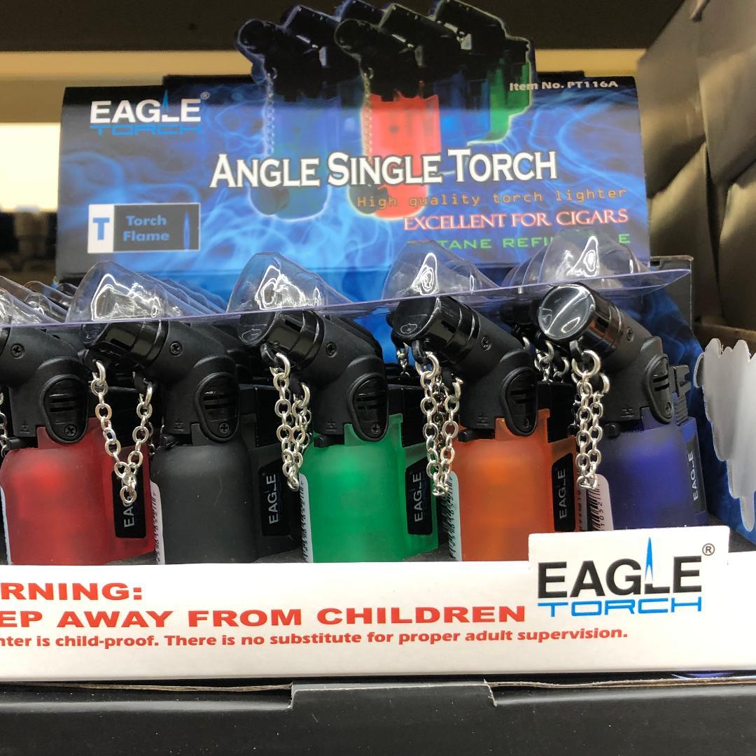 Lot of 20 Eagle Torch ANGLE SINGLE Torch Lighter Butane Refillable Lot of 20 Eagle Torch ANGLE SINGLE Torch Lighter Butane Refillable