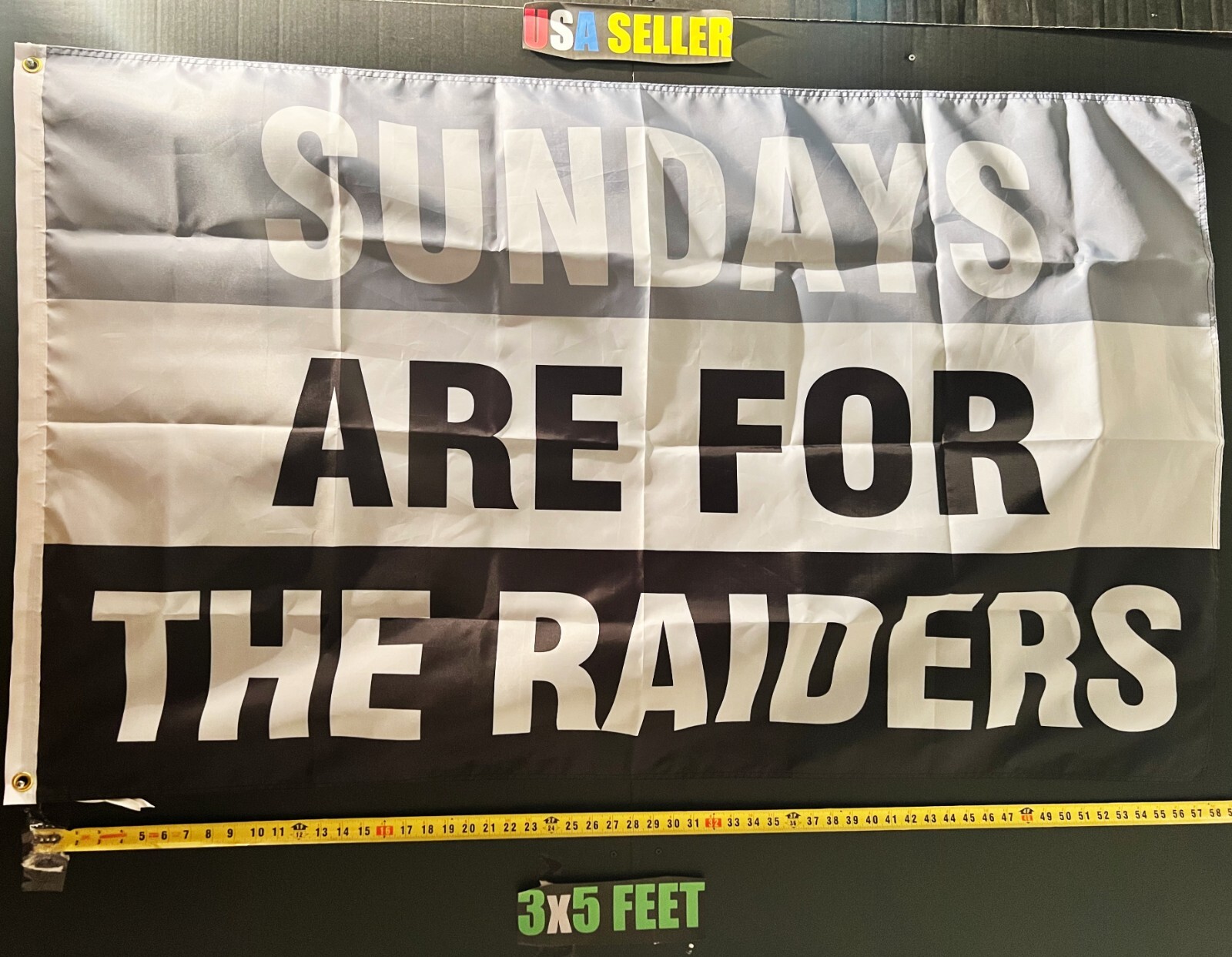 Football Flag Las Vegas Raiders NFL NCAA Cave Beer USA Sign 3x5' Football Flag Las Vegas Raiders NFL NCAA Cave Beer USA Sign 3x5'