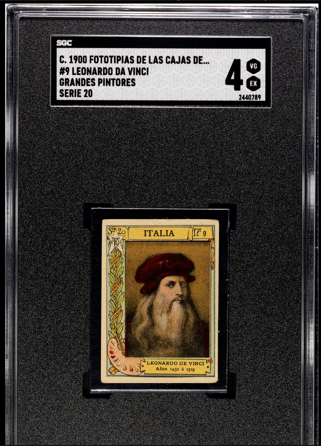 C. 1900 FOTOTIPIAS #9 LEONARDO DA VINCI *HIGHEST GRADE* SGC 4 POP 4 (STOLLWERCK) C. 1900 FOTOTIPIAS #9 LEONARDO DA VINCI *HIGHEST GRADE* SGC 4 POP 4 (STOLLWERCK)