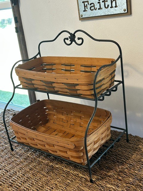 Longaberger Wrought Iron Bakers Rack with Baskets Longaberger Wrought Iron Bakers Rack with Baskets