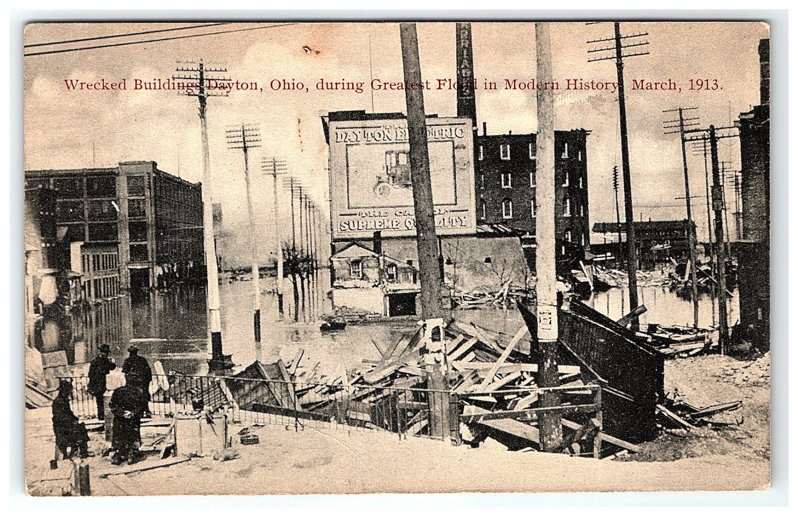 1913 March Postcard Wrecked Building Greatest Flood Modern History Dayton OH 1913 March Postcard Wrecked Building Greatest Flood Modern History Dayton OH