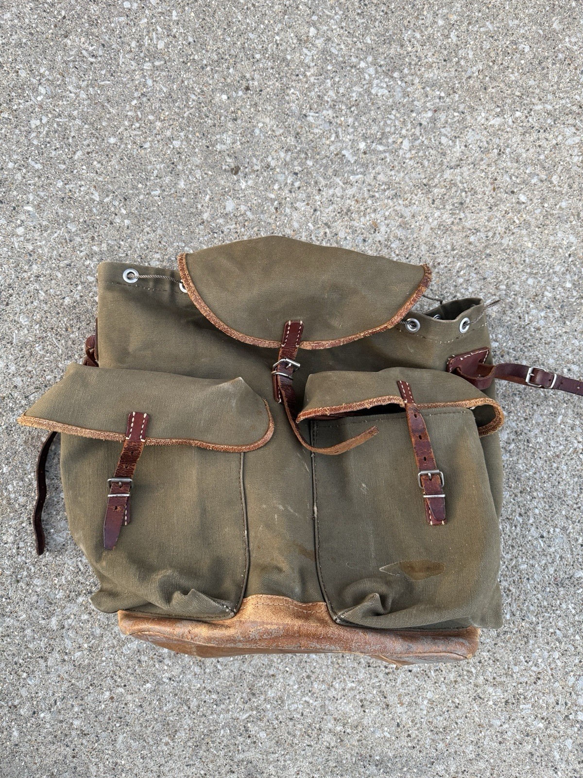 Vintage Wild Heerbrugg Surveying Survey Rucksack Backpack, Canvas & Leather Vintage Wild Heerbrugg Surveying Survey Rucksack Backpack, Canvas & Leather