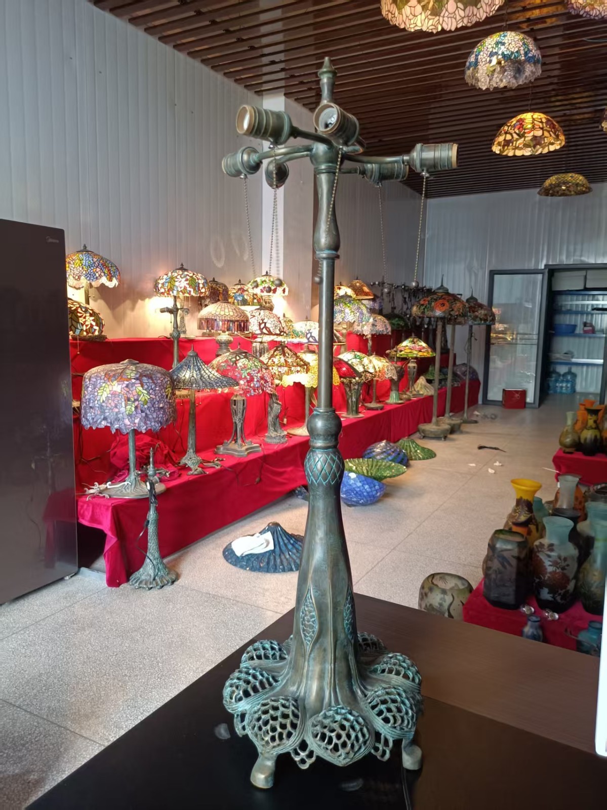 Replica of Tiffany Art Nouveau antique Desk lamp Base, Bronze US Duty Free