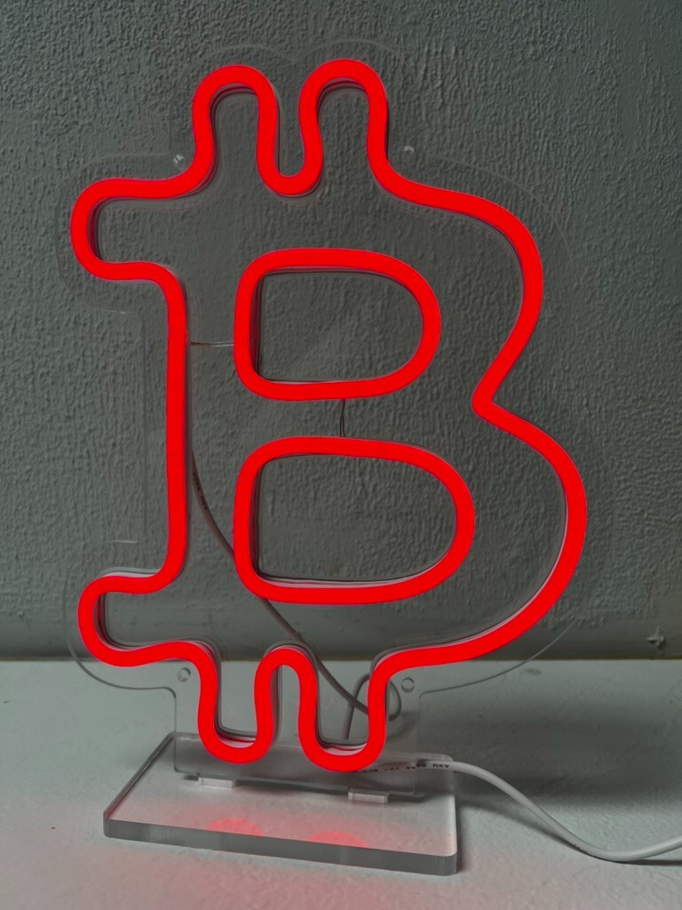 Bitcoin Neon Sign, Handmade Bitcoin Led Neon Orange Light Bitcoin Neon Sign, Handmade Bitcoin Led Neon Orange Light