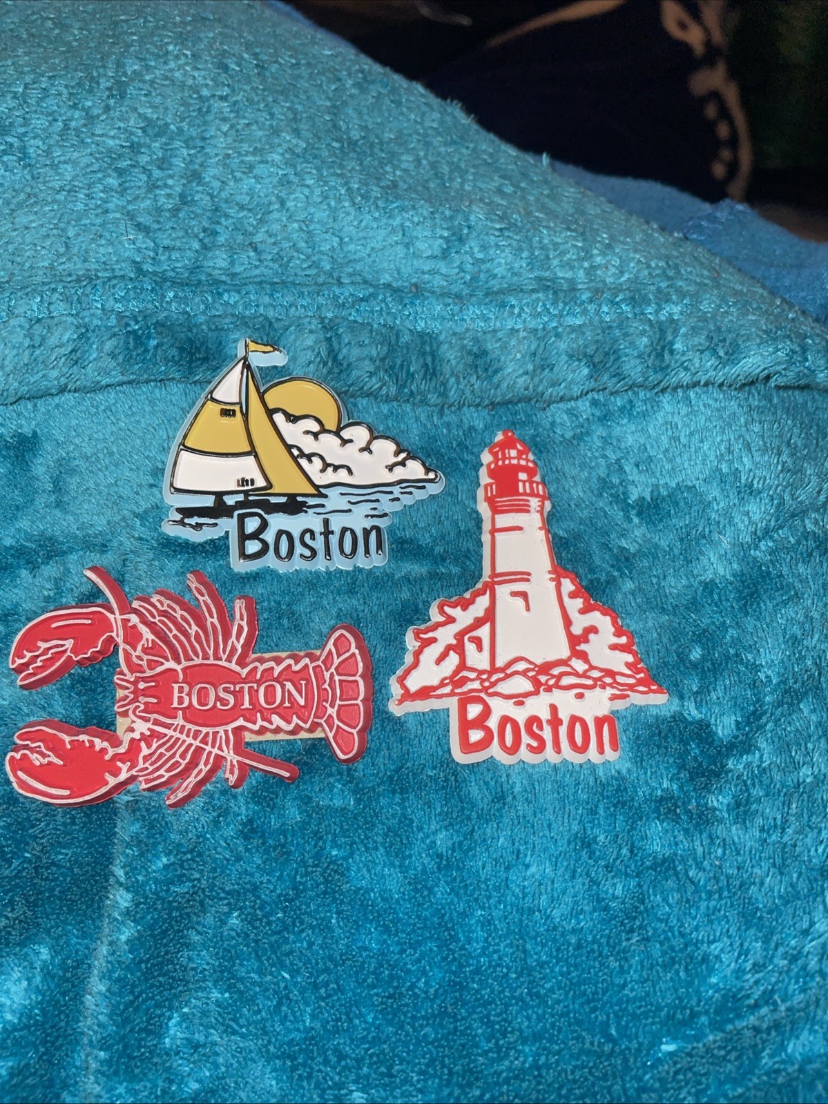 3 Boston themed Refrigerator Magnet - Lobester, Sail Boat, and Light House 3 Boston themed Refrigerator Magnet - Lobester, Sail Boat, and Light House