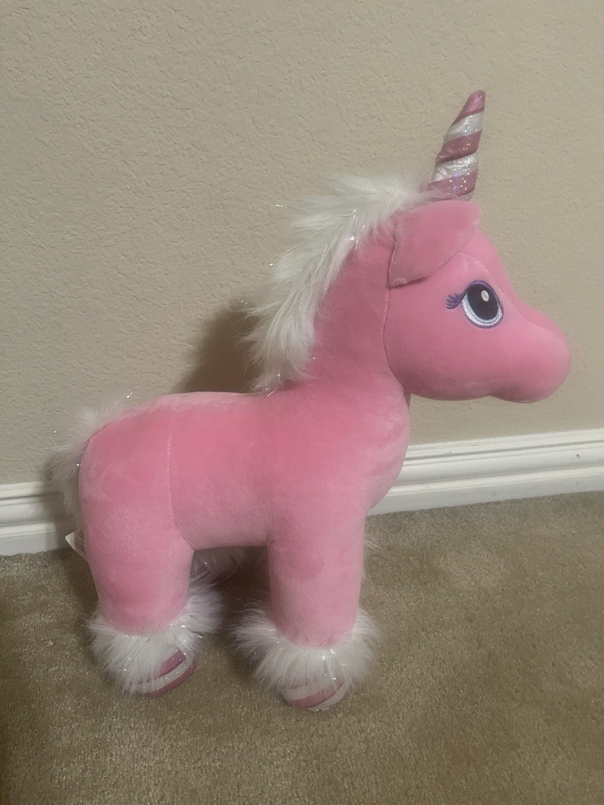 Build A Bear Workshop UNICORN Candy Stripe Bubblegum Pink PEGASUS 16\