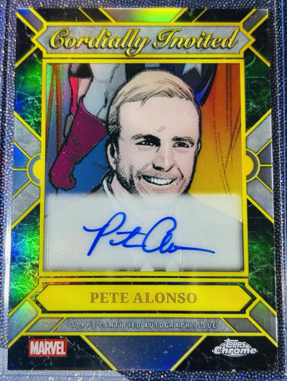 2026 Topps Chrome Marvel Cordially Invited SSP  Pete Alonso CIA-PA Autograph