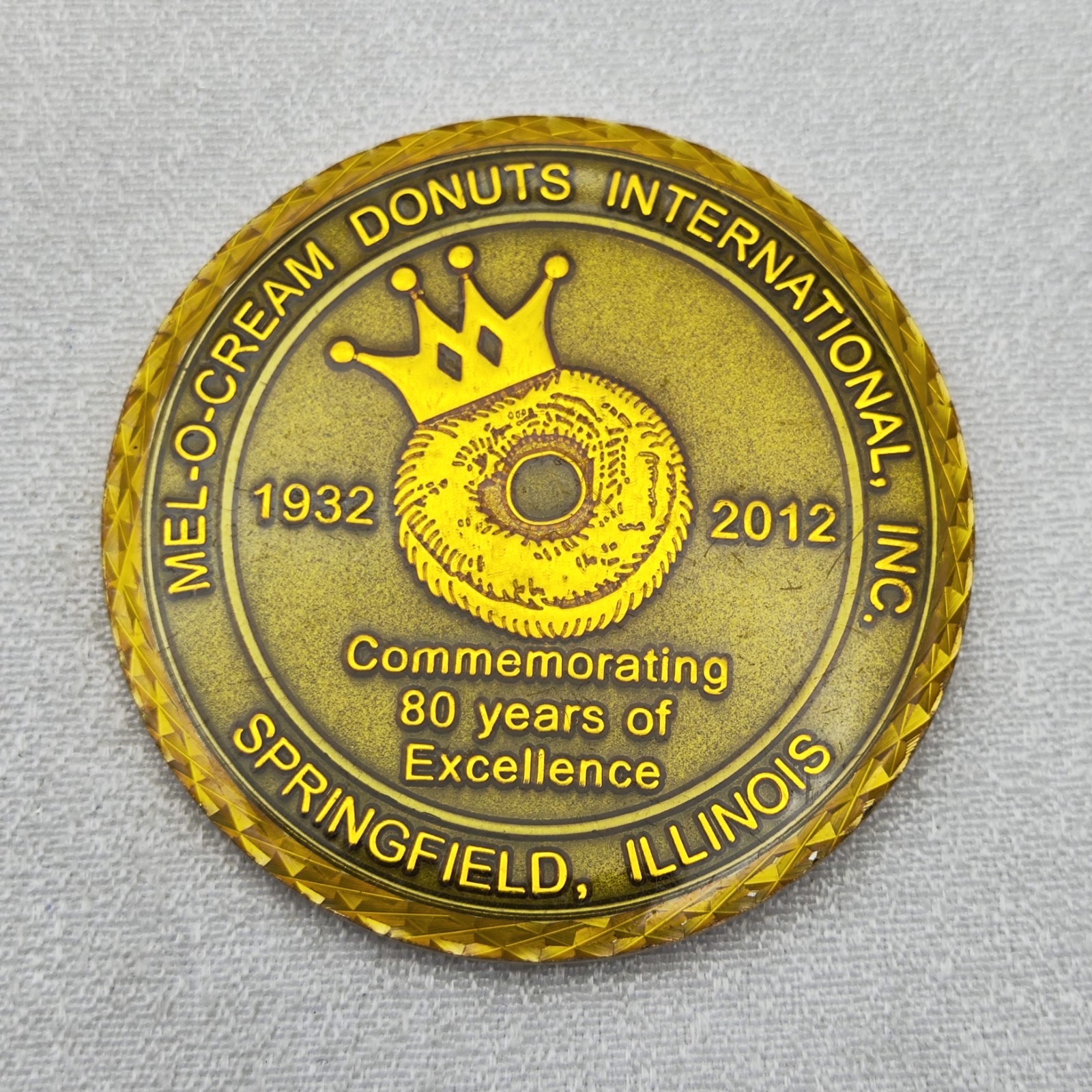 MEL-O-CREAM DONUTS 80 YEARS EXCELLENCE CHALLENGE COIN