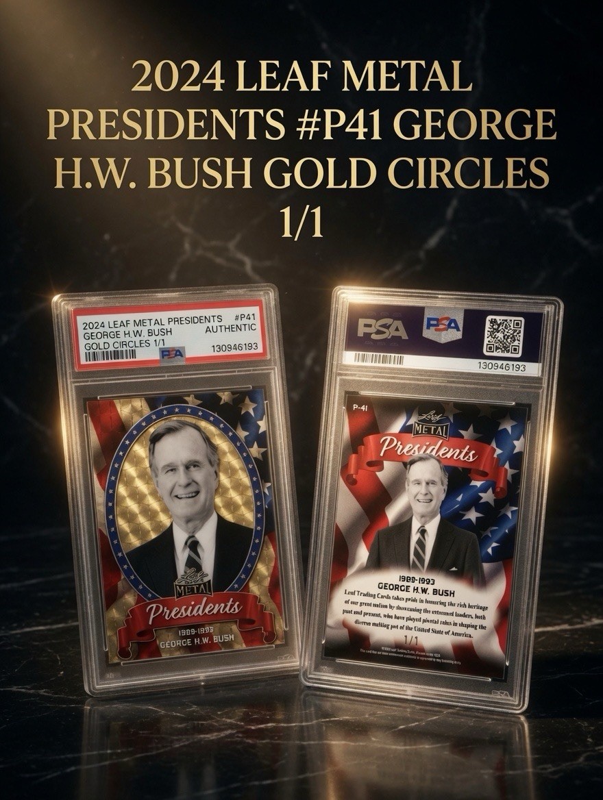 2024 Leaf Metal Presidents George H.W. Bush 1/1 SuperFractor PSA 🇺🇸