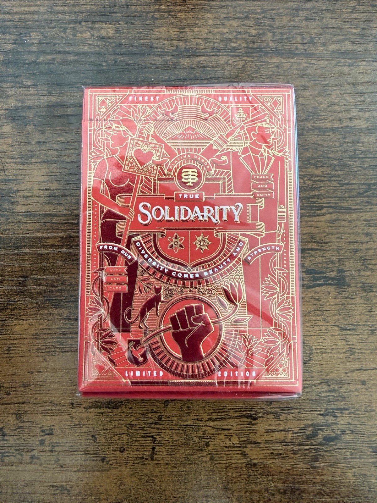 Solidarity Loving Red Playing Cards ULTRA RARE GILDED EDITION By Riffle Shuffle Solidarity Loving Red Playing Cards ULTRA RARE GILDED EDITION By Riffle Shuffle