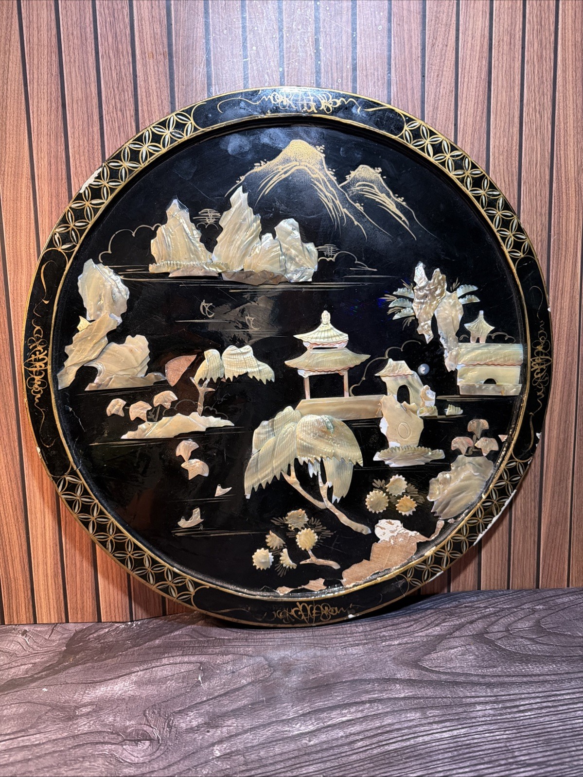 Vintage Chinese Black Lacquer 17.5 Vintage Chinese Black Lacquer 17.5