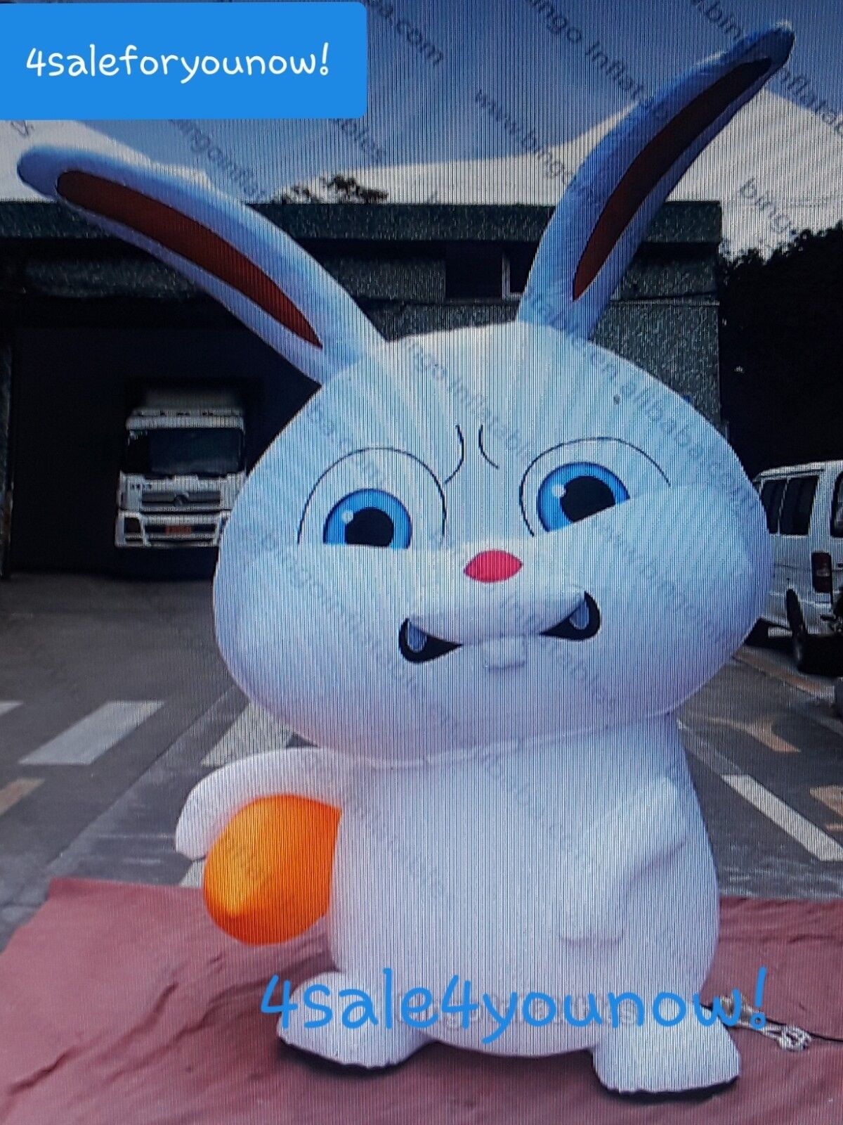 30' FOOT SNOWBALL EASTER RABBIT INFLATABLE ..THE SECRET LIFE OF PETS RARE  