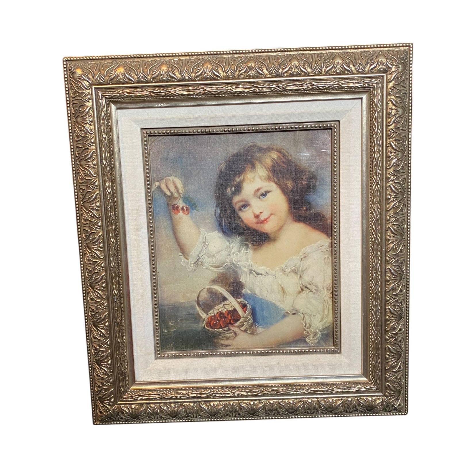 Antique Child With Cherries Portrait 17 Antique Child With Cherries Portrait 17
