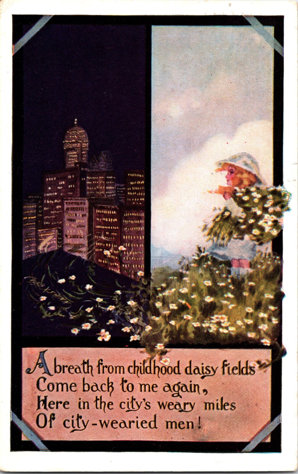 Vintage Postcard A Breath From Childhood Daisy Fields C. W. P. 1910 Vintage Postcard A Breath From Childhood Daisy Fields C. W. P. 1910