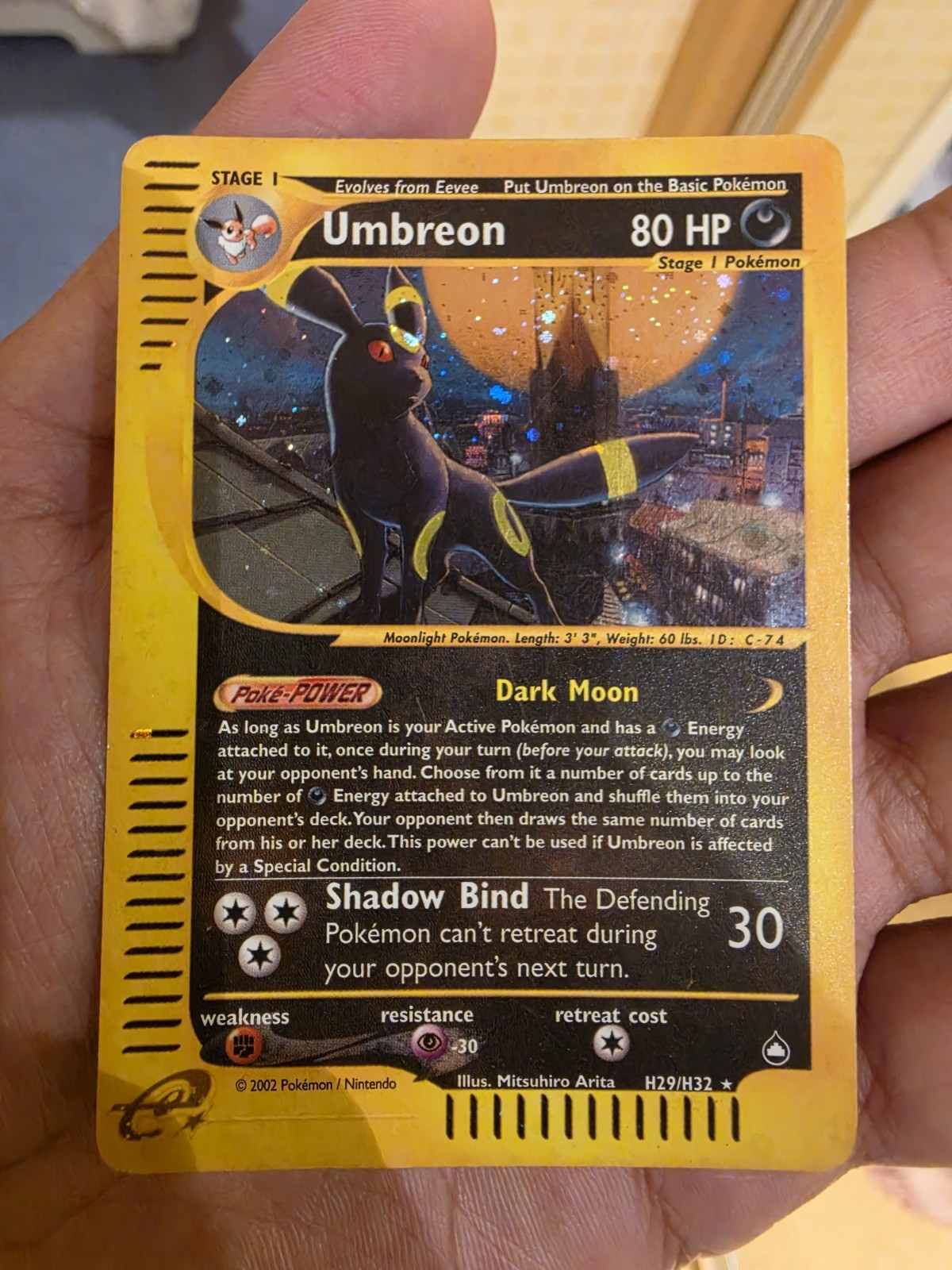 Umbreon Aquapolis H29/H32 Holo Rare Pokémon TCG Card English Umbreon Aquapolis H29/H32 Holo Rare Pokémon TCG Card English