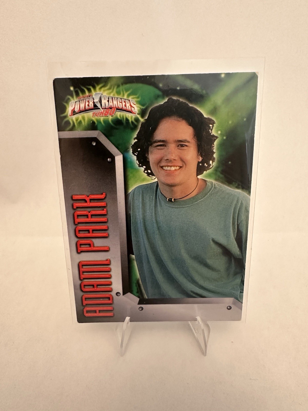 1997 Bandai Power Rangers Turbo #20 Adam Park Green Turbo Ranger Card Rare 1997 Bandai Power Rangers Turbo #20 Adam Park Green Turbo Ranger Card Rare