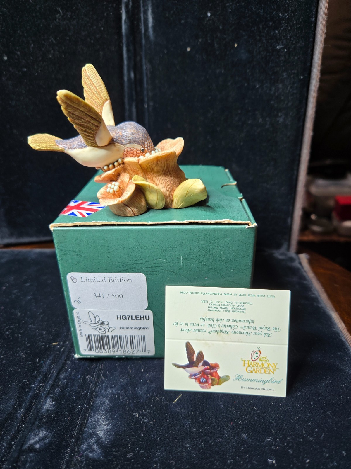 Harmony Kingdom box figurine Sweet Nectar Hummingbird Signed damage Harmony Kingdom box figurine Sweet Nectar Hummingbird Signed damage