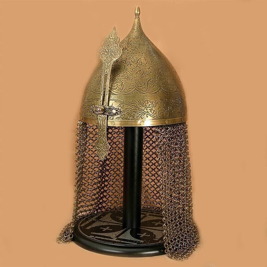 Medieval Battle Warrior Indo-Persian Helmet with Chainmail Best Gift & Décor