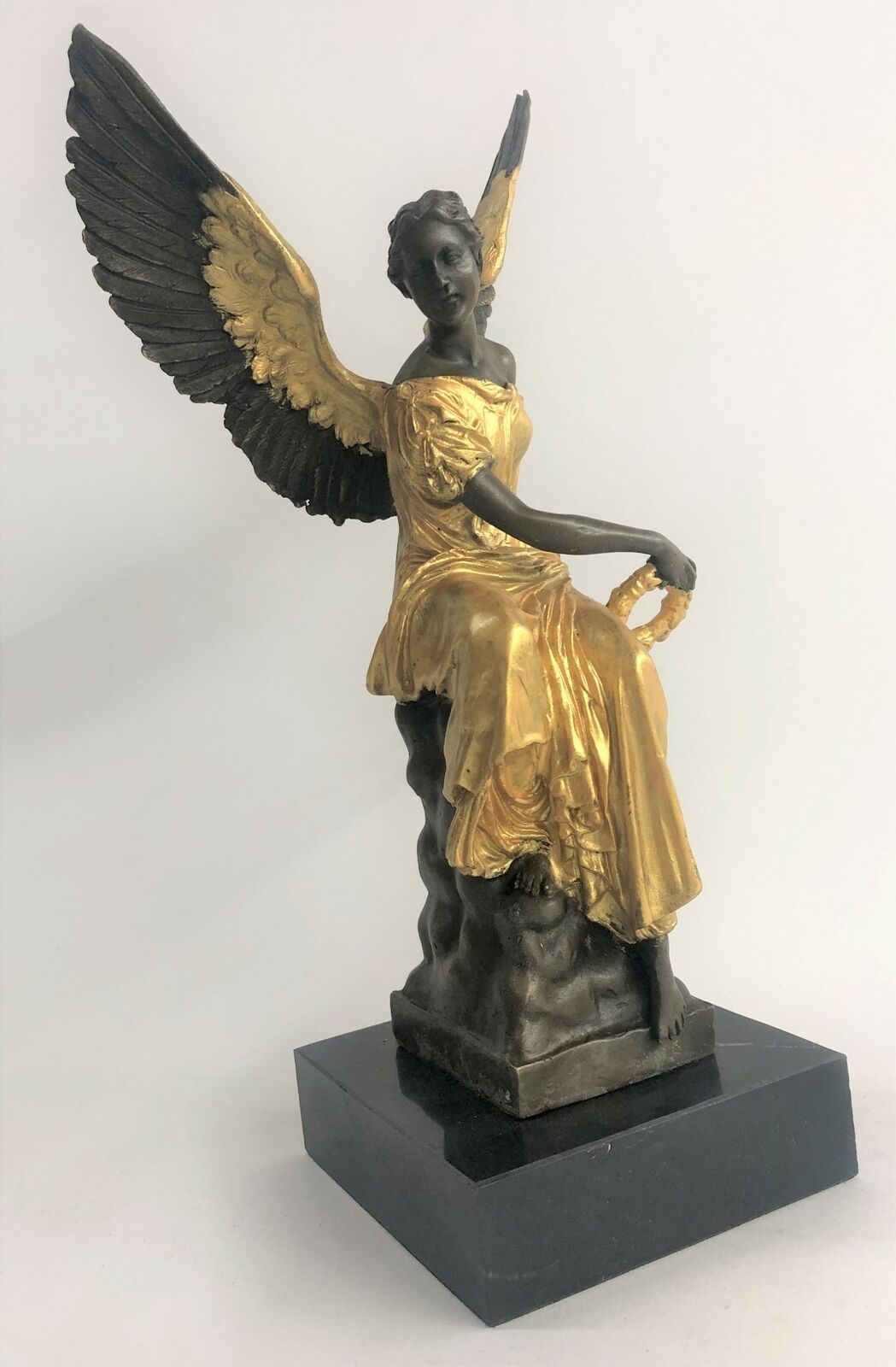 ATLIE BRONZES Bronze Winged Victory Lady Goddess Athena Mythology Sculpture DEAL