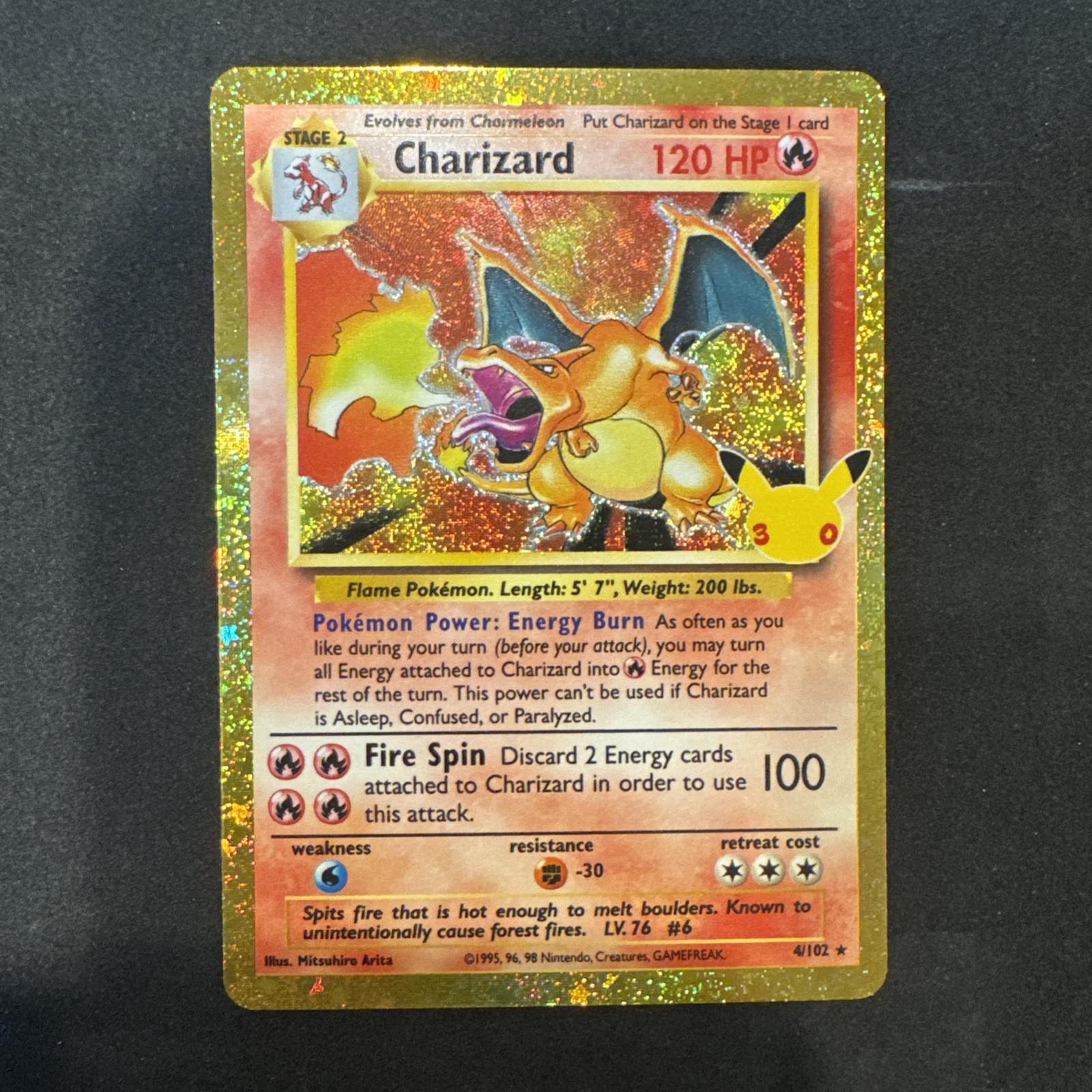Pokémon TCG 30th anniversary set gold original Charizard 4/102 NM Pokémon TCG 30th anniversary set gold original Charizard 4/102 NM