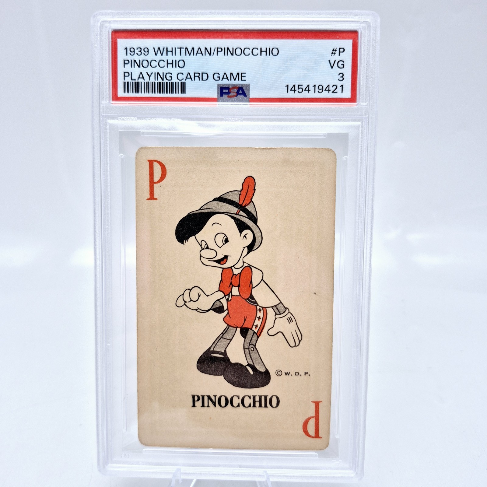 1939 Disney Whitman Pinocchio #P PSA 3 Rookie Card 1939 Disney Whitman Pinocchio #P PSA 3 Rookie Card