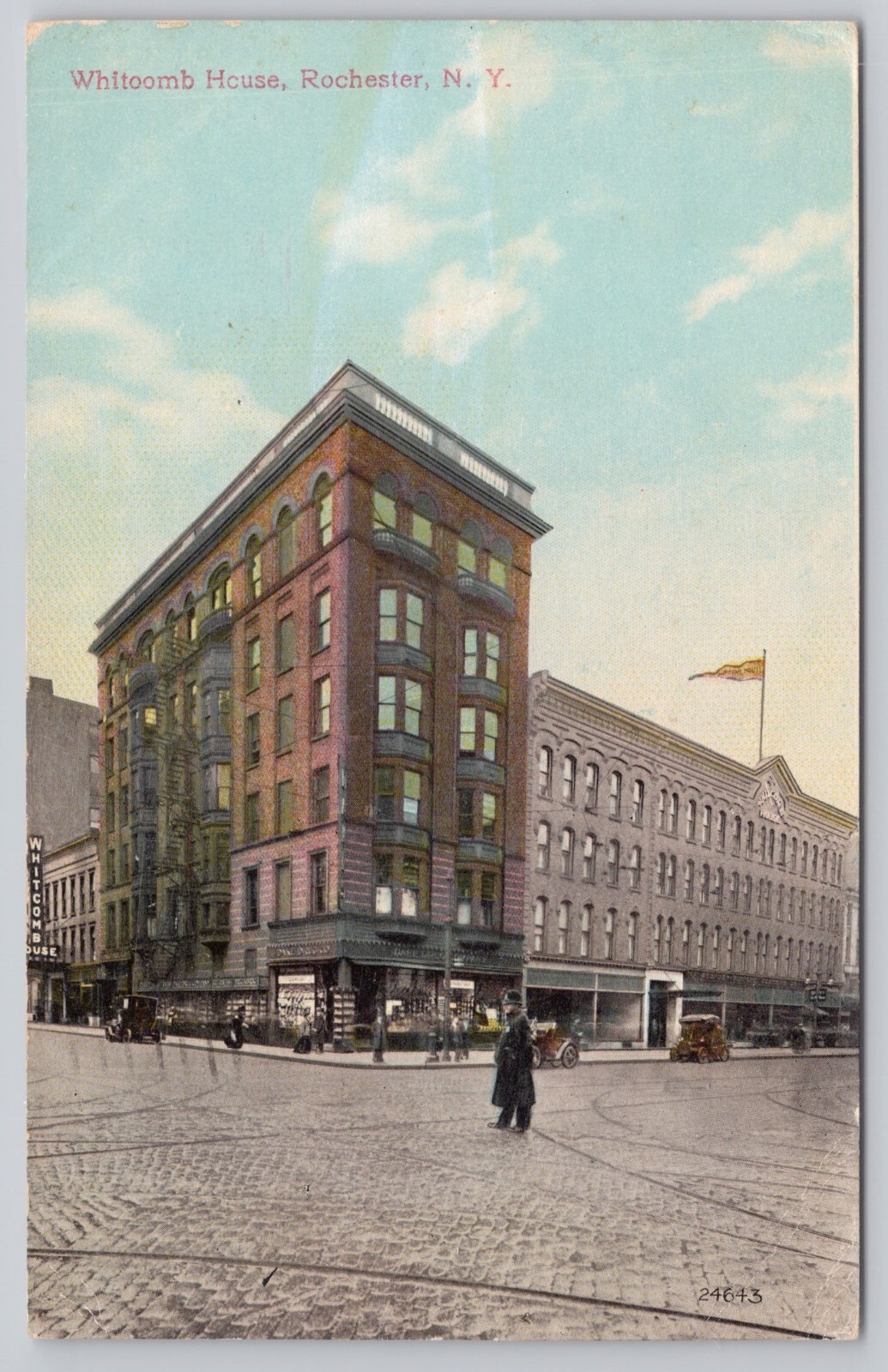 Rochester New York, Whitcomb House, Street Scene, Vintage Postcard