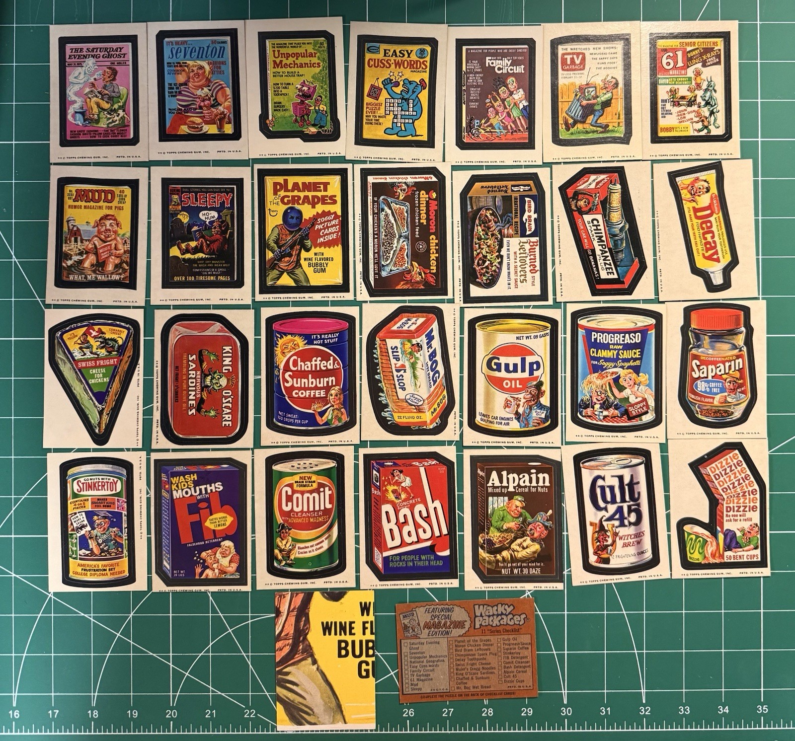 1974 Topps Wacky Packages Series 11 28/30 Near Complete Set