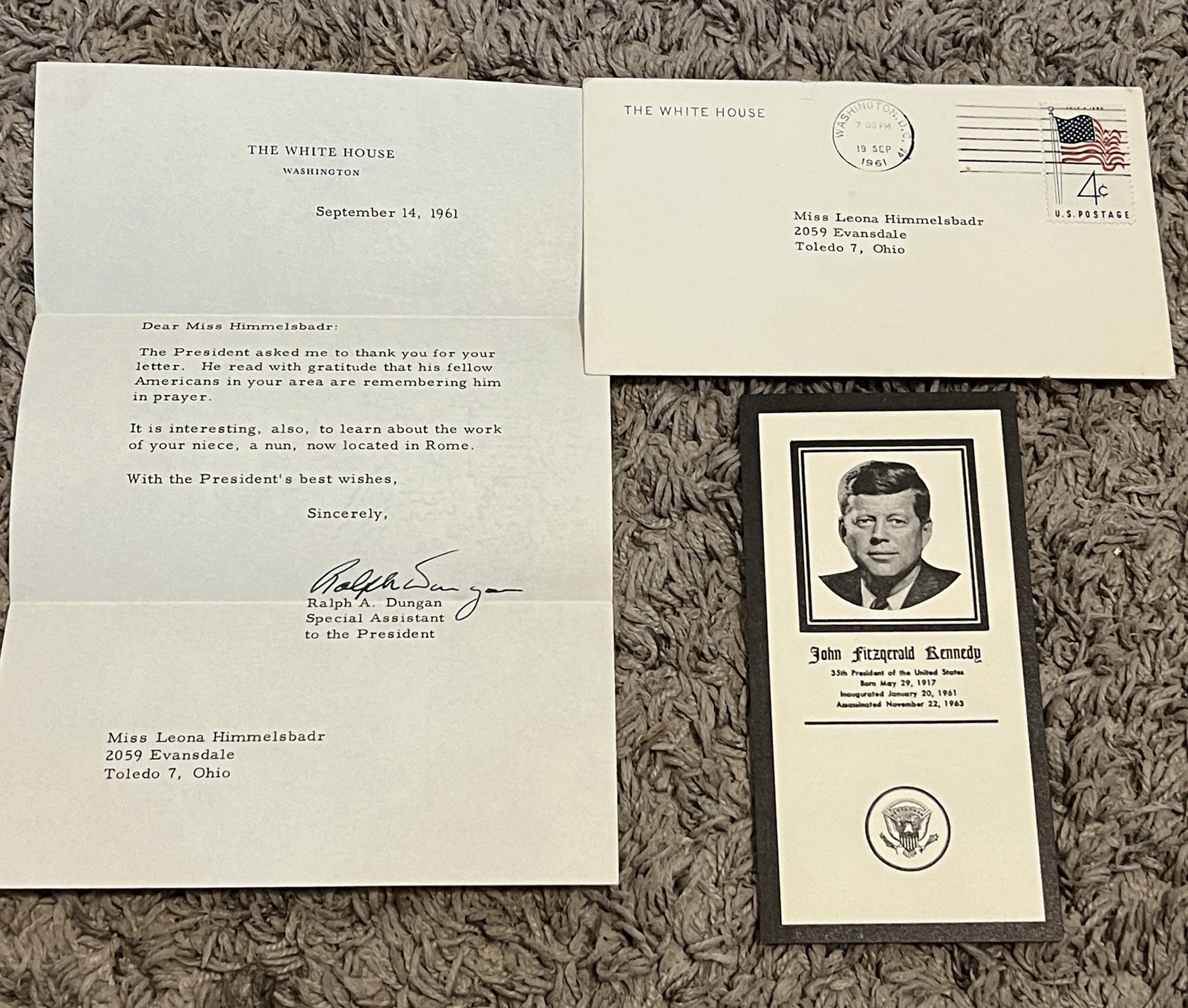 RARE JFK JOHN F KENNEDY WHITE HOUSE LETTER COVER SPECIAL ASSISTANT VINTAGE RARE JFK JOHN F KENNEDY WHITE HOUSE LETTER COVER SPECIAL ASSISTANT VINTAGE