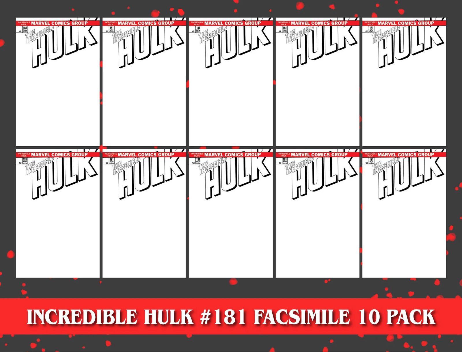 [10 PACK] INCREDIBLE HULK #181 FACSIMILE EDITION [NEW PRINTING] UNKNOWN COMICS E