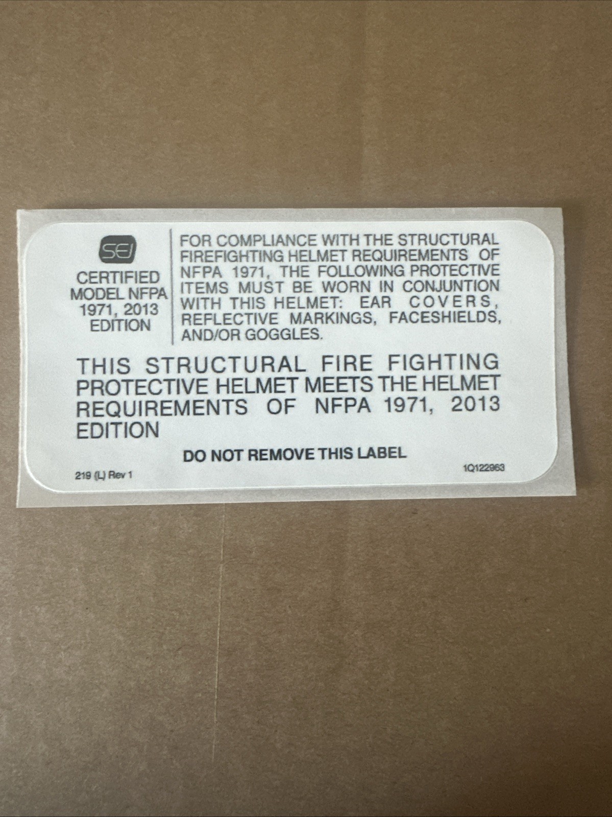MSA CAIRNS Leather Fire Helmet Labels, NFPA LABEL (PRESENTATION ONLY) MSA CAIRNS Leather Fire Helmet Labels, NFPA LABEL (PRESENTATION ONLY)