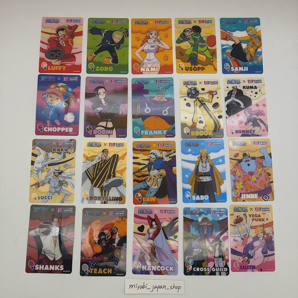 One Piece Baskin Robbins 31 Collection Cards Complete Set 20 type Limited Japan