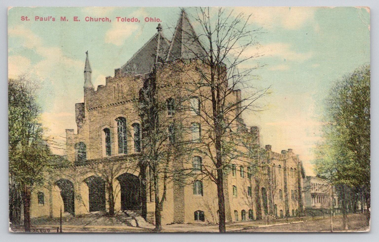 1912 St. Paul\'s M.E. Church Toledo Ohio Postcard Posted Gibsonburg