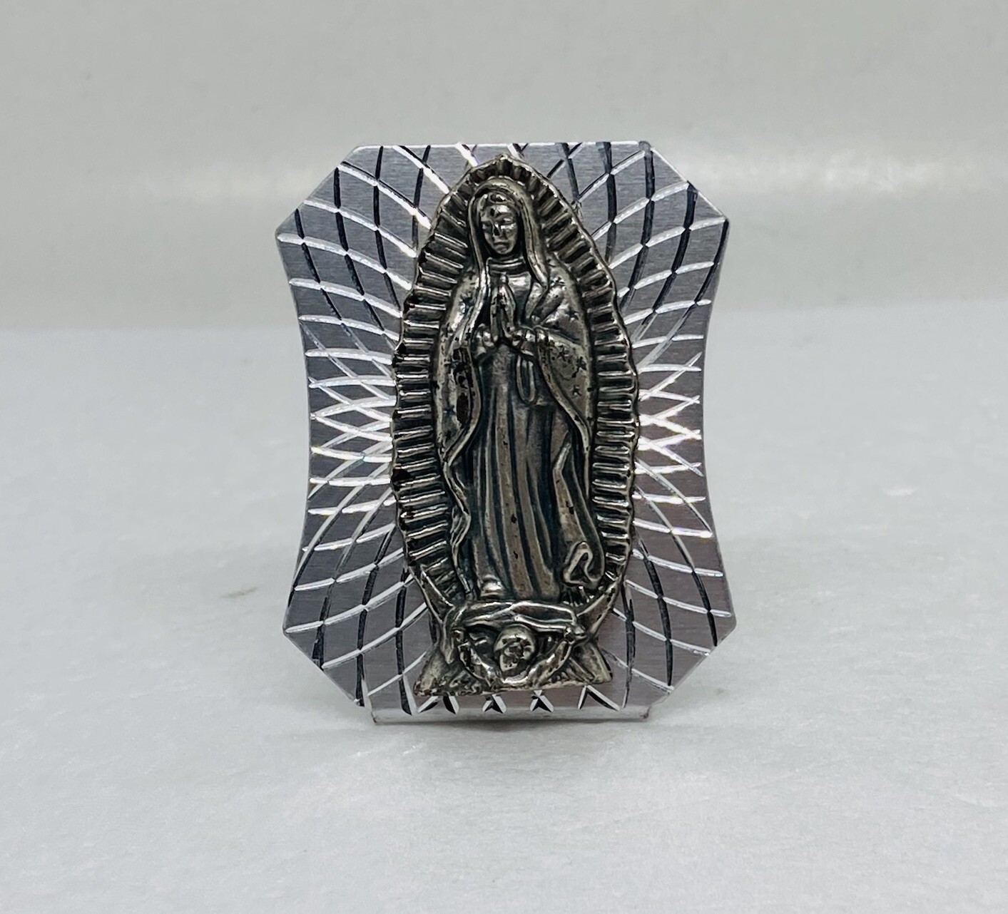 Vintage 1980s Our Lady Mary Praying Icon Metal Chiseled Silver Tone Art Decor 31 Vintage 1980s Our Lady Mary Praying Icon Metal Chiseled Silver Tone Art Decor 31