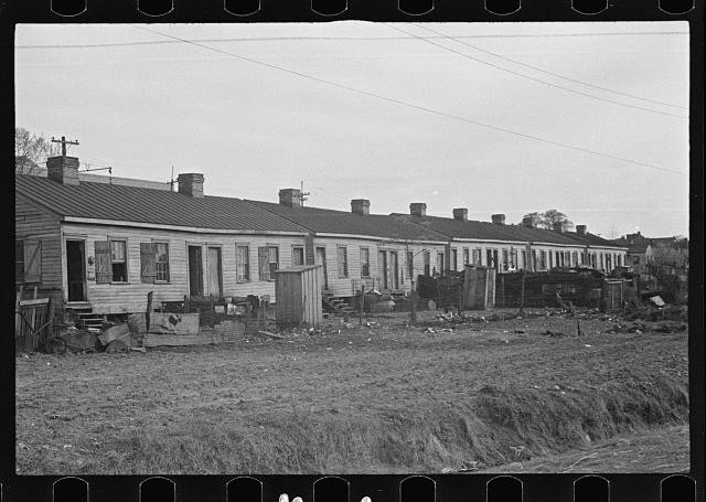 Photo:1930s Row Houses Tenements Neighborhood Street Scene