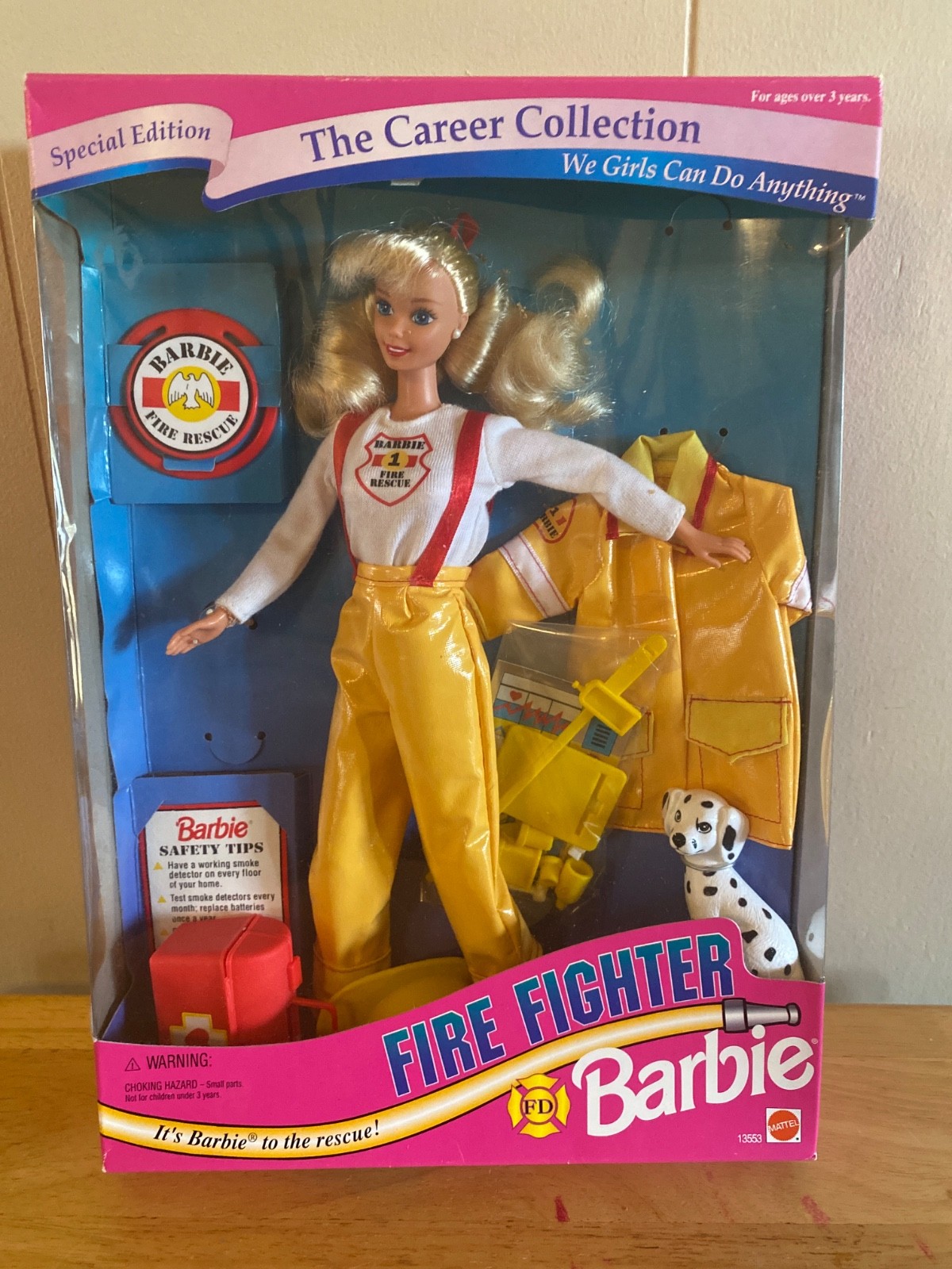 1994 Mattel Fire Fighter Barbie The Career Collection Doll #13553 Dalmatian New 1994 Mattel Fire Fighter Barbie The Career Collection Doll #13553 Dalmatian New