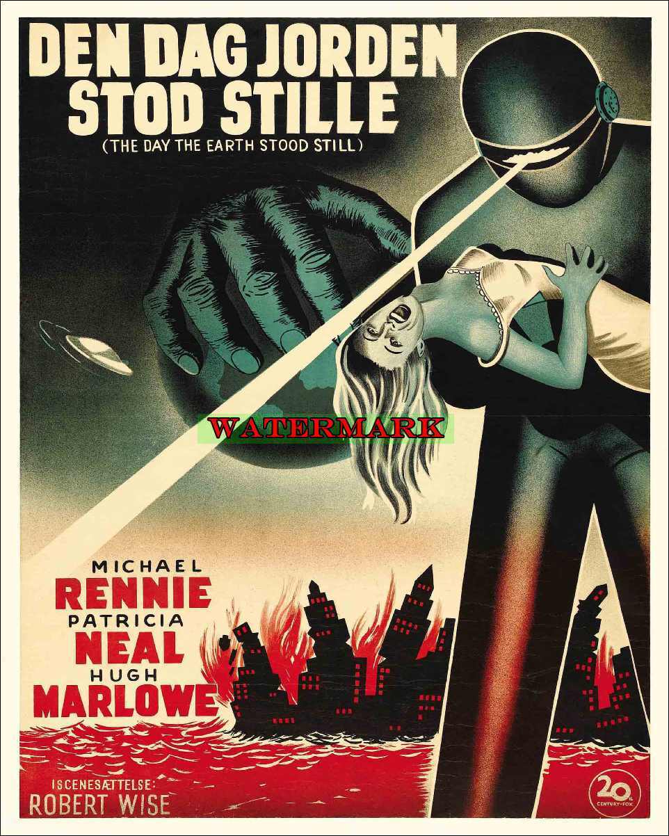 The Day The Earth Stood Still Vintage Retro Movie Poster Huge  30\