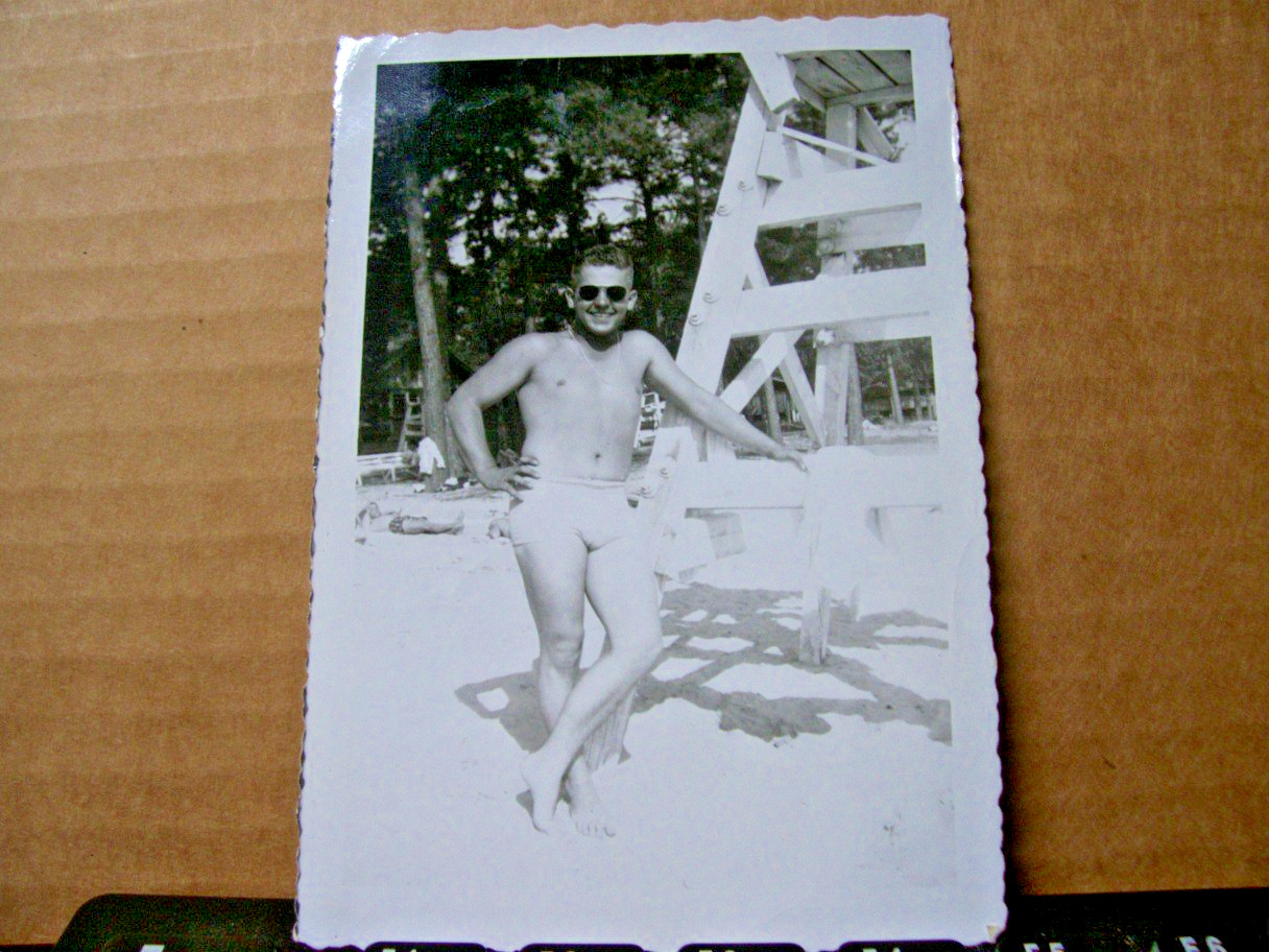 Vintage photo - LIFEGAURD POSING AT BEACH - Gay interest