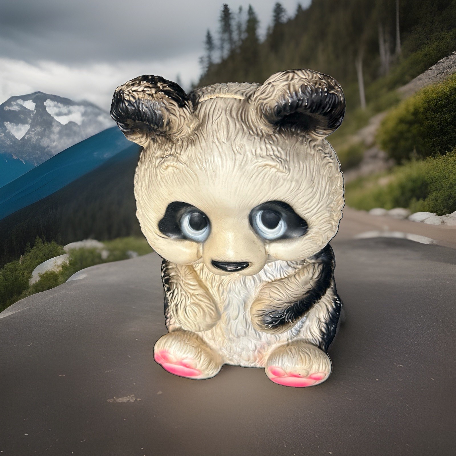 Vintage Large Panda Bear Piggy Bank 12