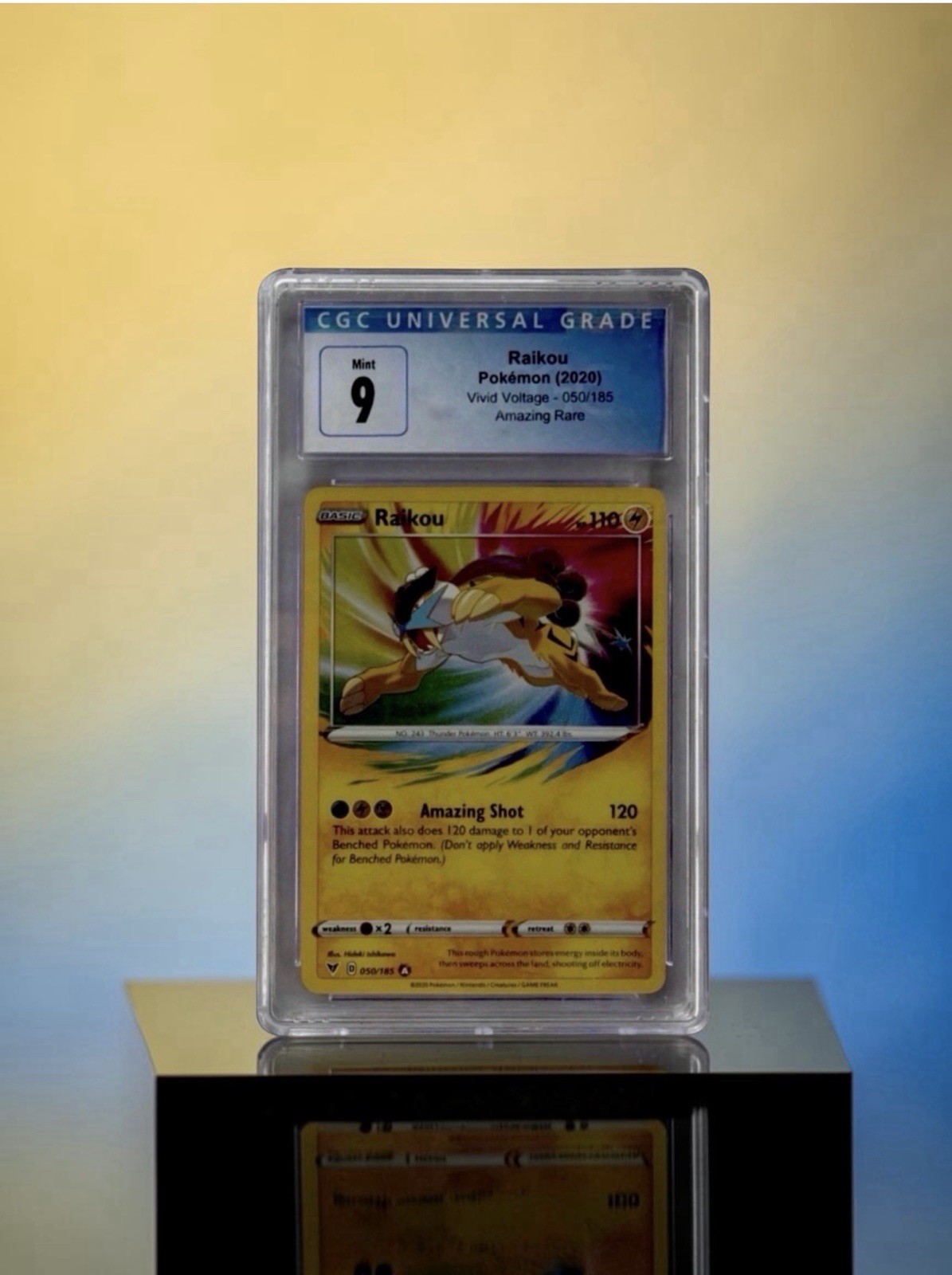 Pokemon CGC 9 RAIKOU 050/185 - SWSH VIVID VOLTAGE HOLO RARE - MINT Pokemon CGC 9 RAIKOU 050/185 - SWSH VIVID VOLTAGE HOLO RARE - MINT