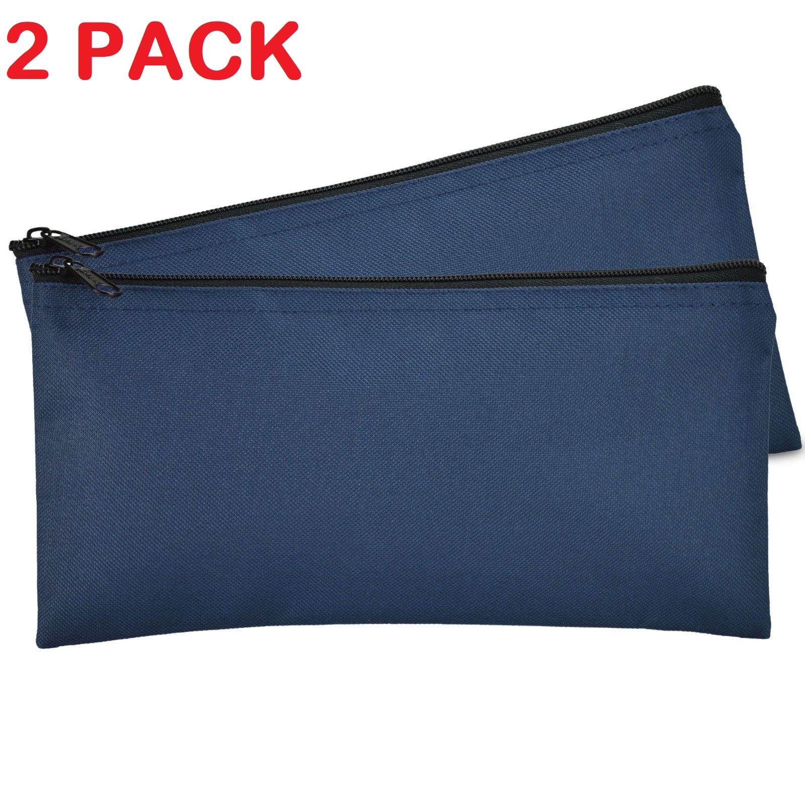 Deposit Bag Bank Pouch Zippered Safe Money Bag Organizer in Navy Blue 2 QTY Pack Deposit Bag Bank Pouch Zippered Safe Money Bag Organizer in Navy Blue 2 QTY Pack