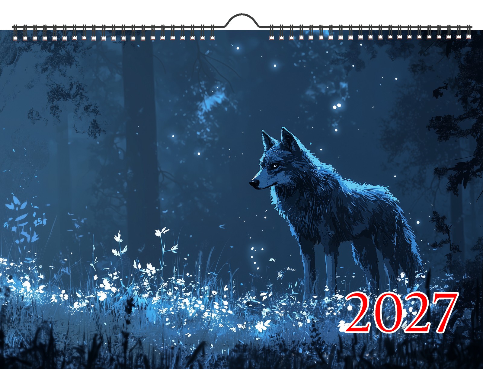 2027 Wall Calendar ~ Lone Wolves: Majestic Wolves in Dramatic Twilight Snowy